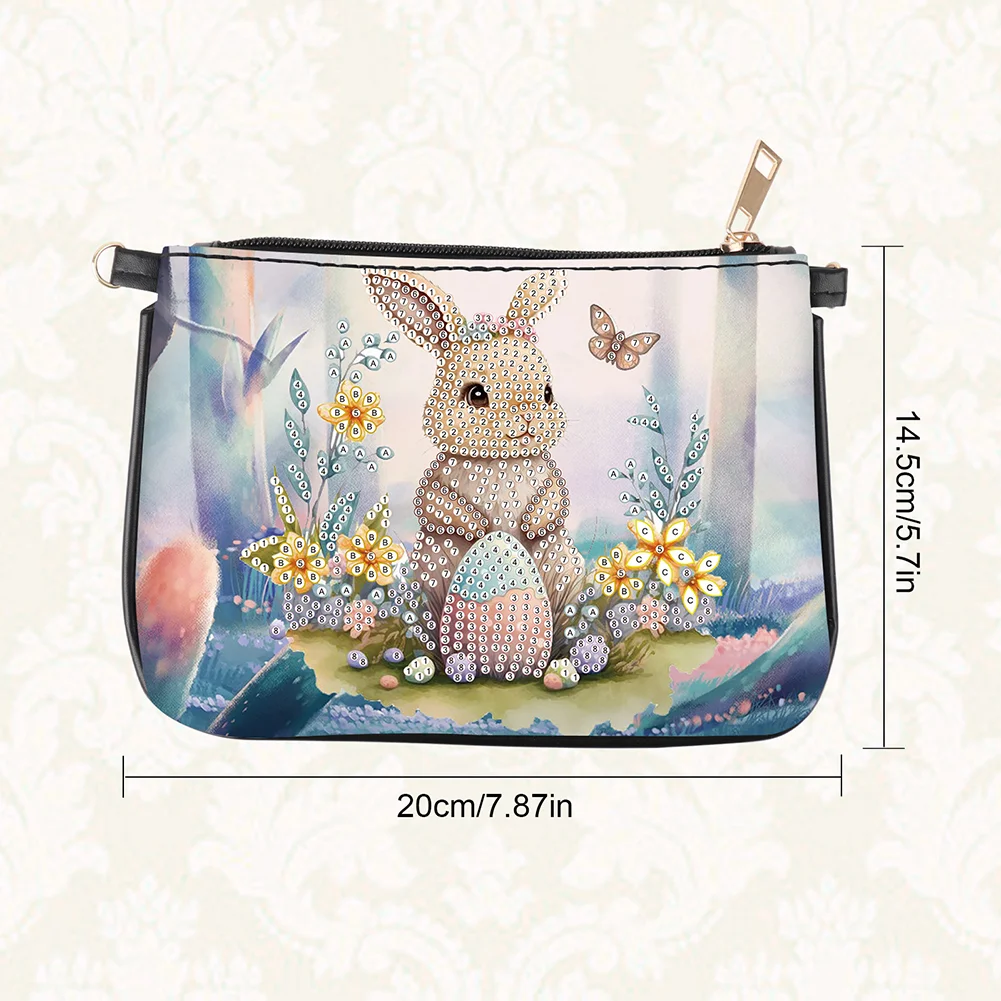 5D DIY Rabbit Diamond Painting Coin Chain Purse Diamond Handmade Crossbody Bag