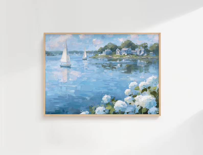 Coastal Grandaughter Floral Canvas Wall Art