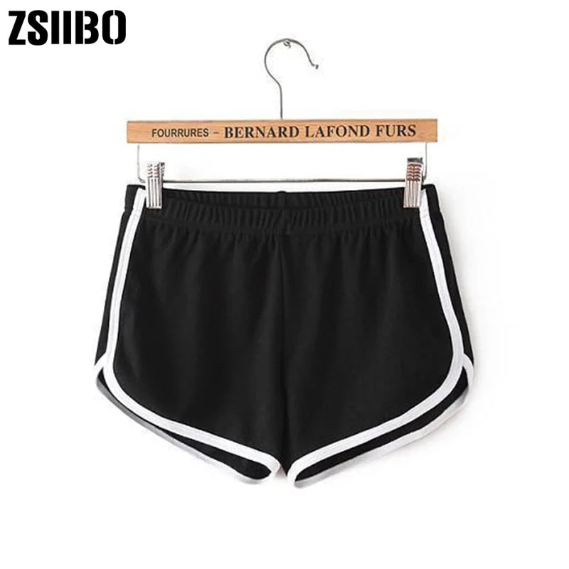 ZSIIBO New Summer black grey sport Shorts Women Casual Shorts Workout Waistband Skinny Short drop shipping