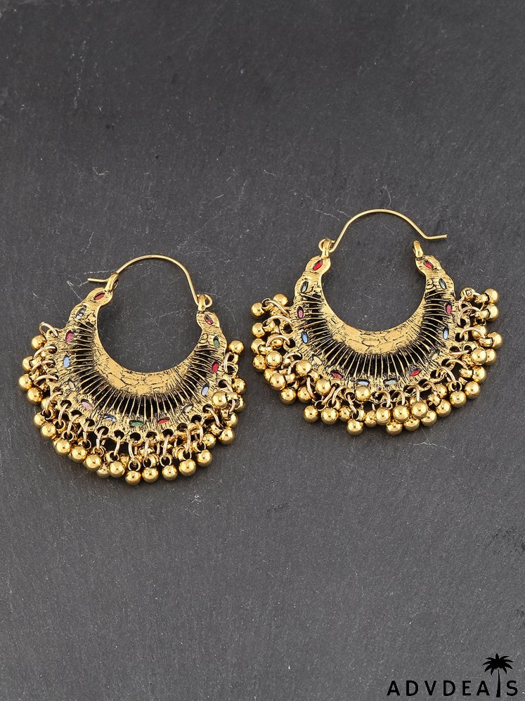 Bead Tassel Decor Earrings