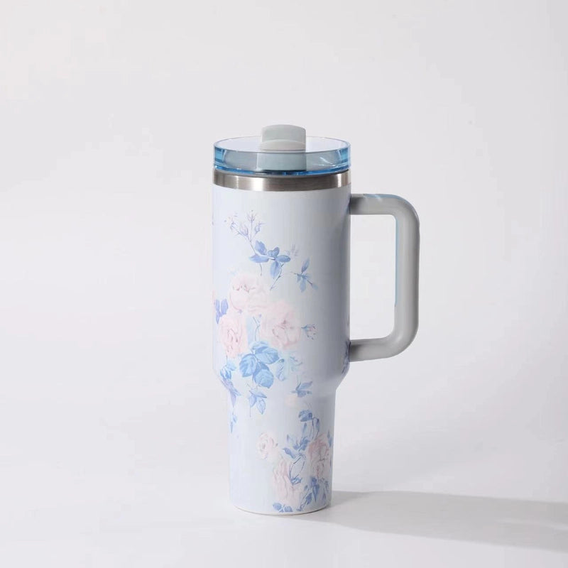 Casual Flower 201 Stainless Steel 304 Stainless Steel Thermos Cup 1 Piece