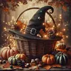 Halloween Witch Hat-11CT Stamped Cross Stitch 45*45cm tapestrymarket