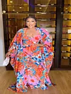 Floral Printed Plus Size V-neck Three Pieces Set Jumpsuits