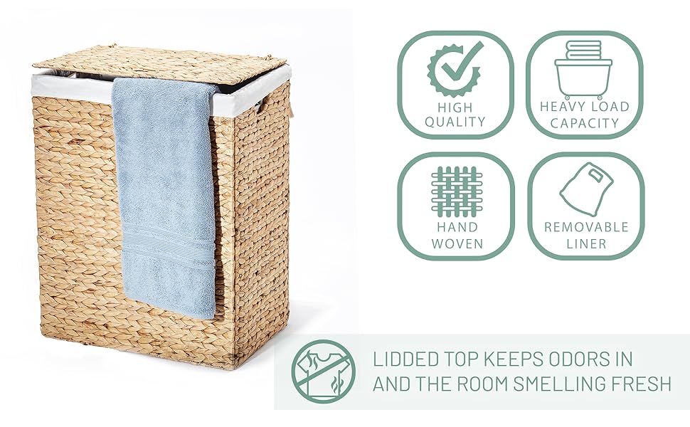 lidded hamper, rectangle hamper, removable liner, heavy loads