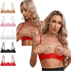 pornhint Pornhint Womens Adjustable Bra Cupless Spaghetti Straps Bralette Underwire Teddy Lingerie