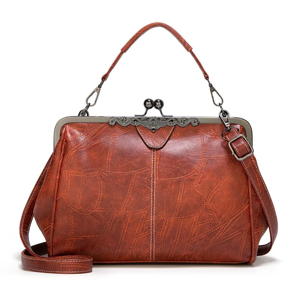 Ladies vintage leather diagonal bag handbag