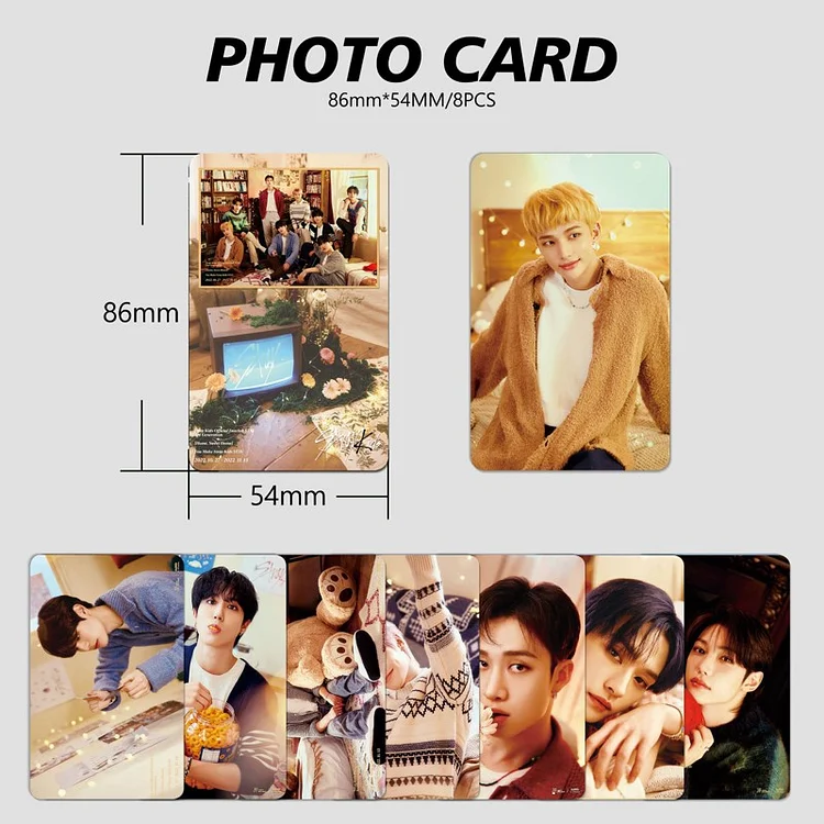 8Pcs/Set KPOP Stray Kids MAXIDENT Photocard Concert Double-sided