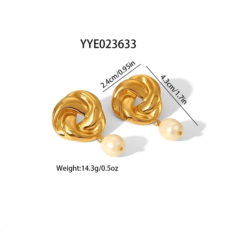 1 Set 201 Stainless Steel 304 Stainless Steel Freshwater Pearl Ion Plating (IP) Freshwater Pearl Jewelry Sets