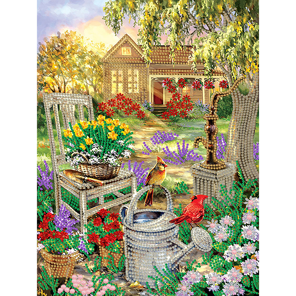Garden 30*40CM(Canvas) Special Shaped Drill Diamond Painting gbfke