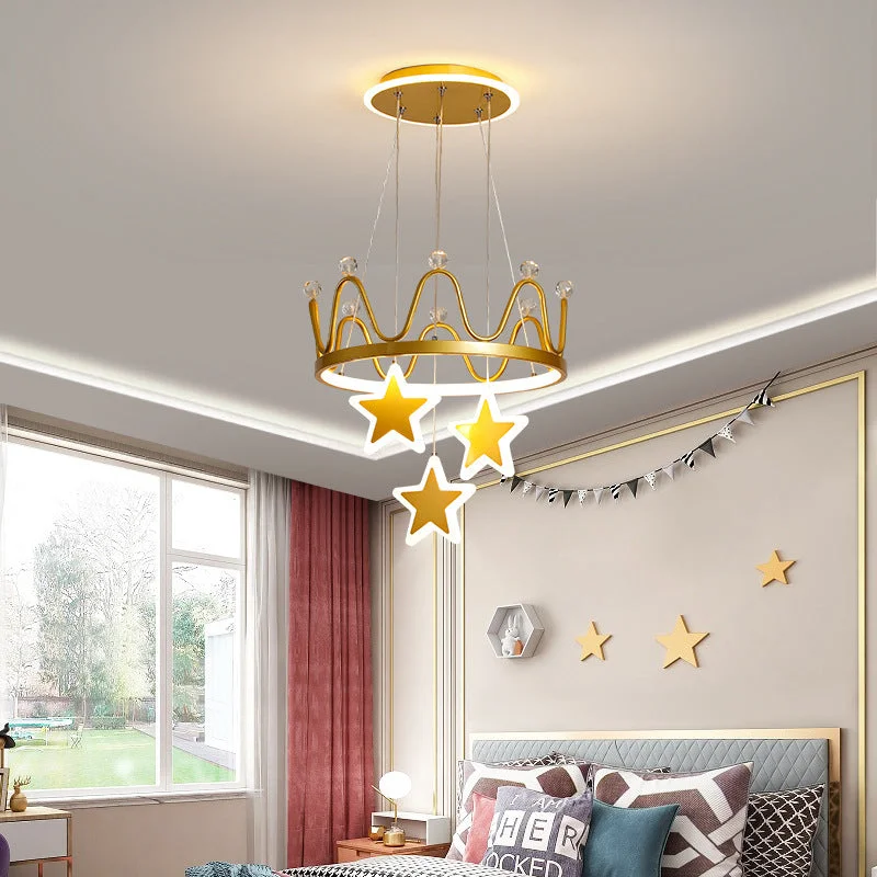 Light Post-modern Simple Living Room Chandelier Led Creative Personality Crown Online Celebrity New Children's Bedroom Chandelier