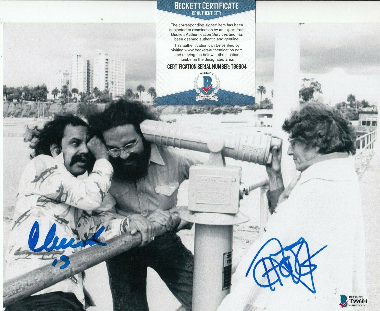 CHEECH and CHONG signed (UP IN SMOKE) Movie 8X10 Photo Poster painting BECKETT BAS T99604