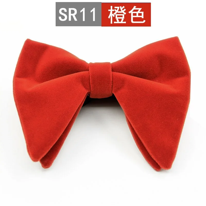 New Fashion Velvet Big Bowties for Women Mens Groom Wedding Bow Tie Skinny Solid Color Gravatas Slim Black Cravat Accessories
