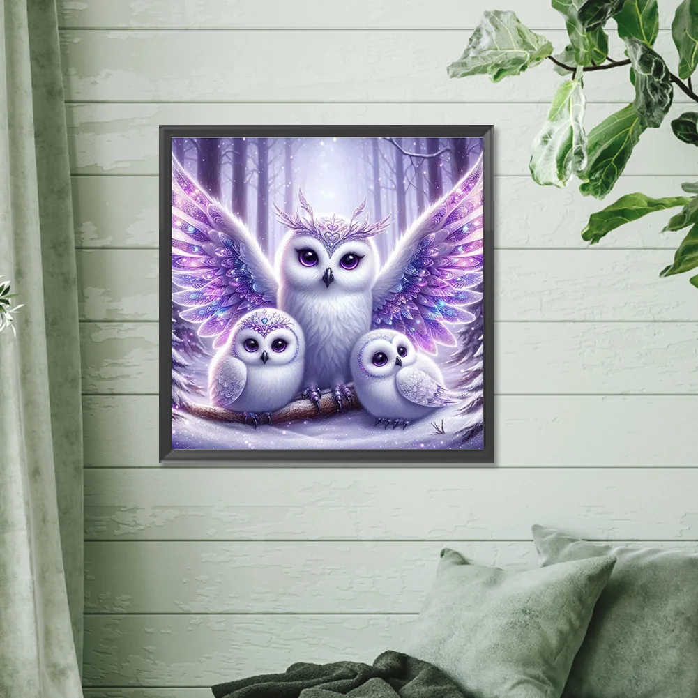Diamond Painting - Full Round Drill - Shining Owl(Canvas|30*30cm)