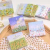 8PCS Floral Painting 50 Pages Post-it Notes Portable Notebooks School Student Kids Cute Stationery Gift