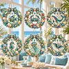 (Ocean Animanls Wreath)DIY Diamond Painting Acrylic Hanging Ornament, Double-Sided Printed Door Decoration,Pearl & Special Shaped Drill Art Home Decor