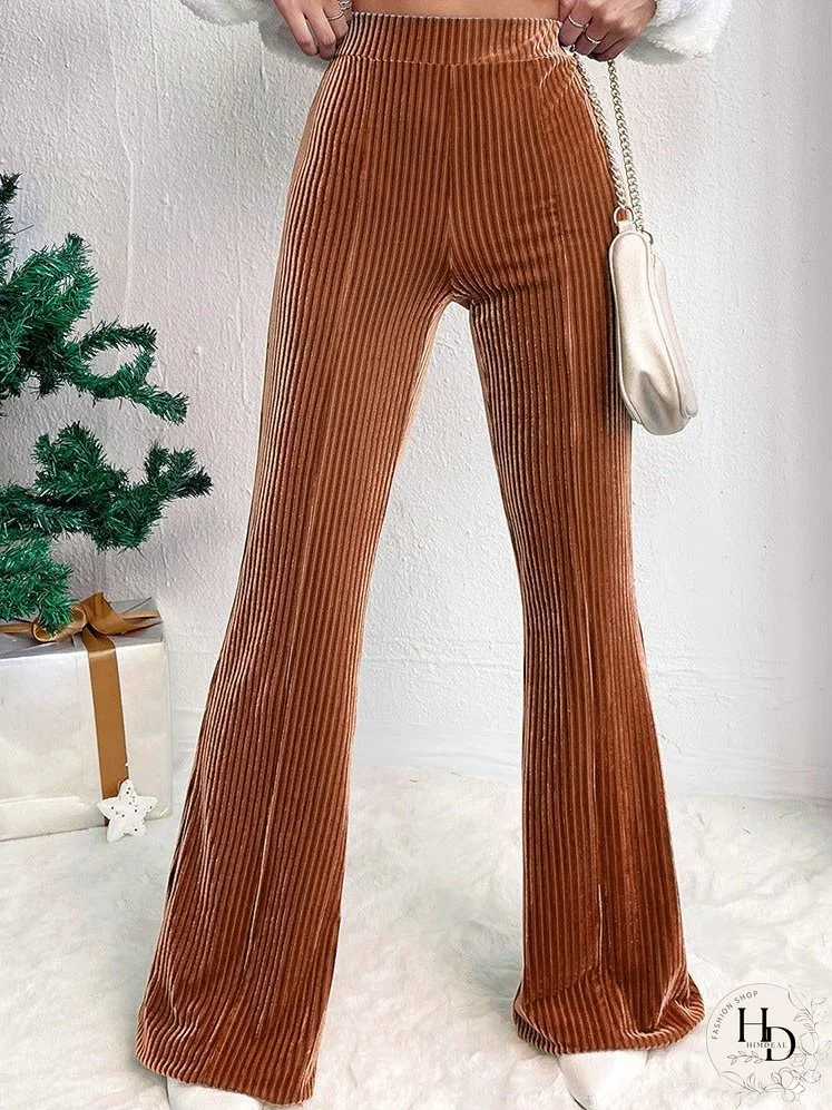 Corduroy Casual Female Fashion Solid Color Pants