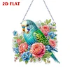 (US Local)DIY Diamond Art Pendant Diamond Painting Set Home Decor (Flower Parrot)