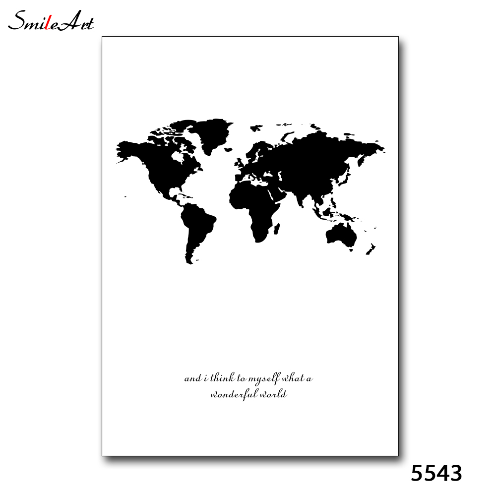 Nordic World Map Canvas Painting Wall Art Poster And Print Wall Pictures For Living Room Decorative Picture Plakat Home Decor