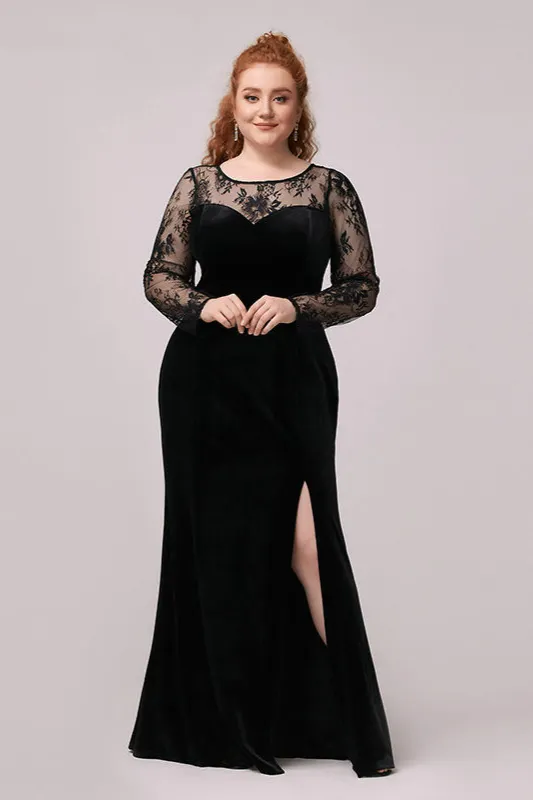 skimpy black lace dress Unique New Sexy Black Popular Elegant Long Sleeves Mermaid Long Women –  bridalsew