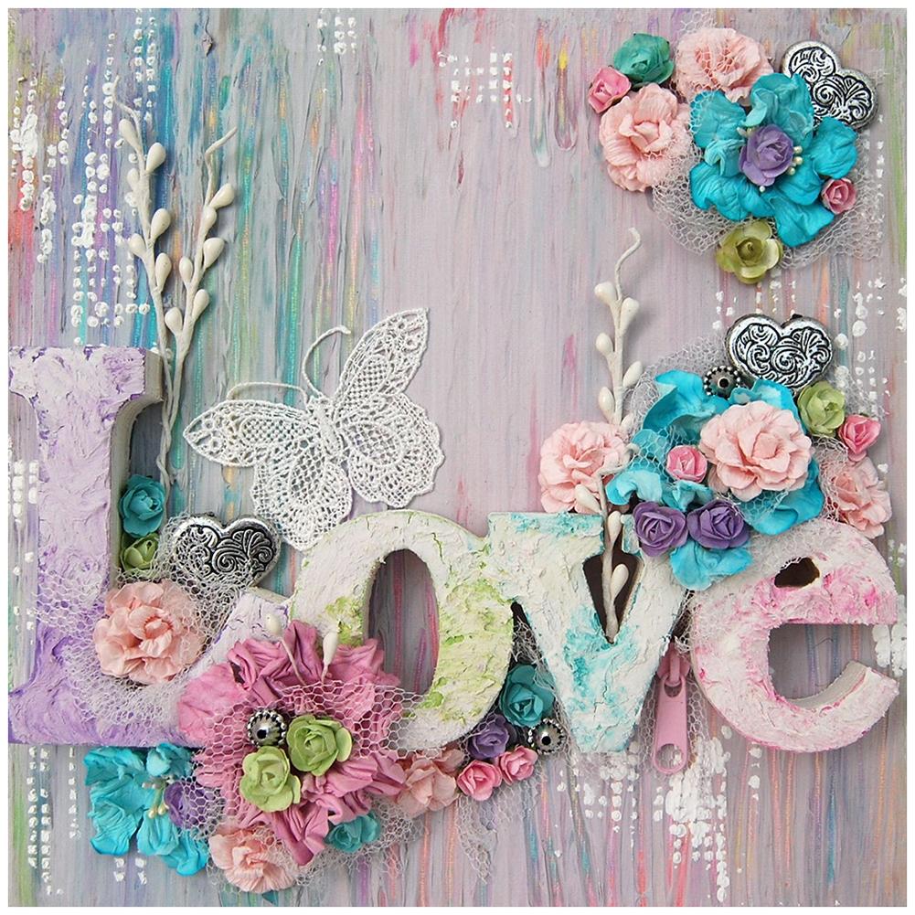 

40*40CM - Love - Round Drill Diamond Painting, 501 Original