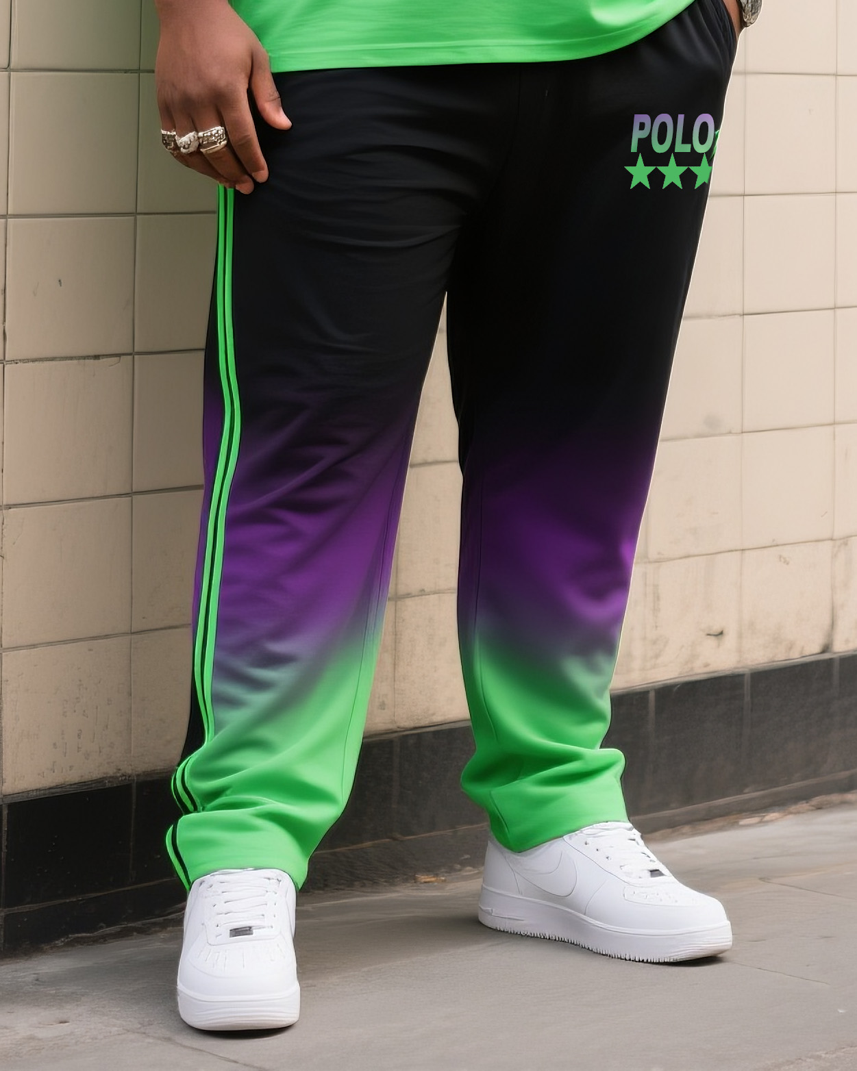 Big Boy Casual Sports Football Fans Gradient Design Clothes Round Neck Short Sleeve T-Shirt Trousers Suit