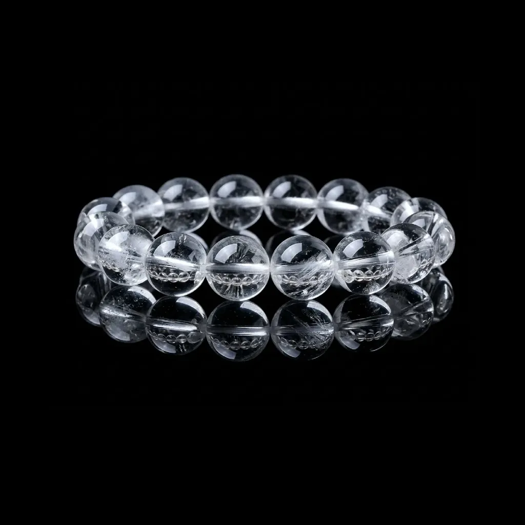 Ethereal Clarity: Natural Old-Mine White Quartz Bracelet