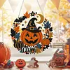 Pumpkin Witch Hat 2D Flat DIY Diamond Painting Pendant for Wall Decor 24cm