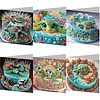 (US Only)6PCS DIY Xmas Diamond Art Greeting Cards Congratulations Cards & Gifts (Turtle)