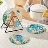 4PCS Diamond Painted Seahorse Placemats Insulated Dish Mats Comes with Mats