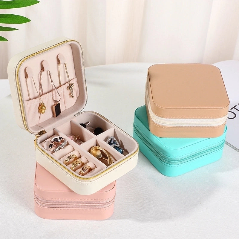 Minimalist Solid Color Pu Leather Jewelry Boxes