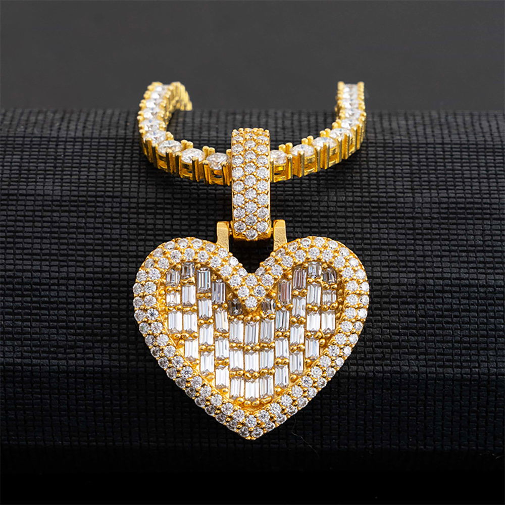 Moissanite 925 Sterling Silver Heart Shape Pendants