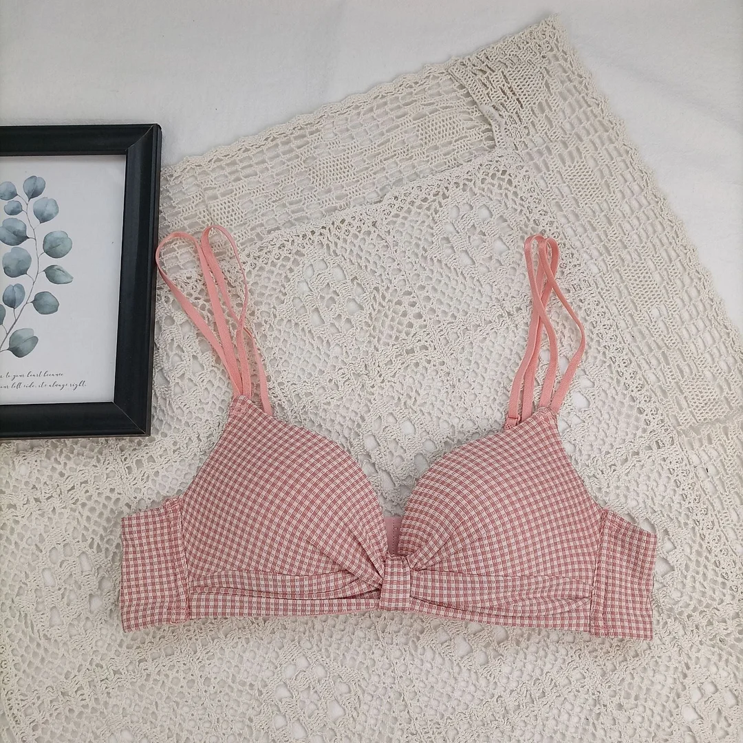 2021 Women's Sexy Bra Fashion Lattice Cotton Underwear Women Push Up Brassiere  Girl Comfortable Small Bra Female Sexy Lingerie