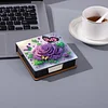 Purple Rose Pu DIY 5D Diamantmalerei-Notizbox (160 leere Notizbl&ouml;cke) f&uuml;r das B&uuml;ro