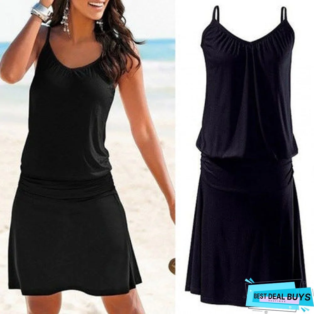 Wave Pattern Loose Dress Black Dresses