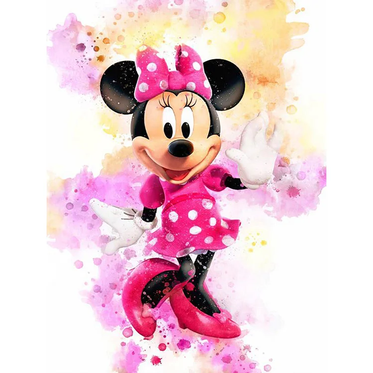 Watercolor Disney Minnie Mouse 30*40CM(Canvas) Full Round Drill Diamond Painting gbfke