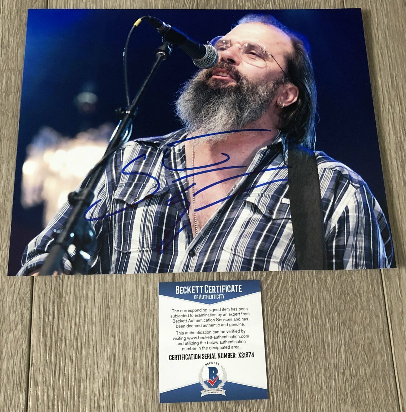 STEVE EARLE FOLK SIGNED AUTOGRAPH CONCERT LIVE 8x10 Photo Poster painting D w/ BECKETT BAS COA