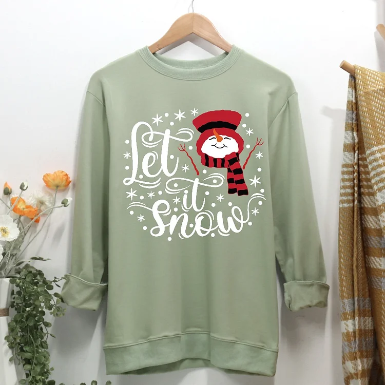 Let it Snow Women Casual Sweatshirt-Annaletters