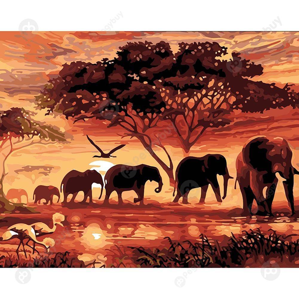 

33*25CM - Animal Worlds - Round Drill Diamond Painting, 501 Original