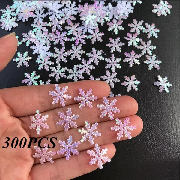 Atmosphere Creator 300PCS Snowflakes Ornaments for Wedding Party Christmas Home Table Decoration DIY Confetti