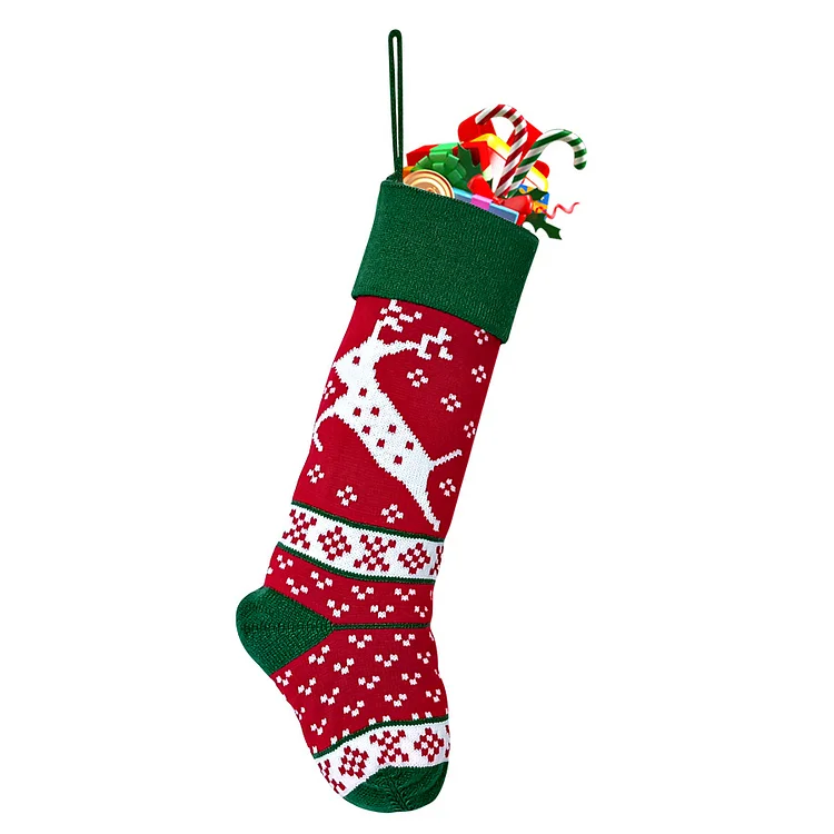 Christmas Decorative Socks Gift Socks Hanging Elk Wool Stocking Jacquard Christmas Stocking VOCOSI VOCOSI