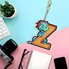 Diamond Painting Double Sided Dinosaur Letters Z Keychain Pendant