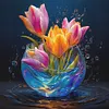 Luminous Tulip Vase-11CT Stamped Cross Stitch 40*40cm/15.75*15.75in tapestrymarket
