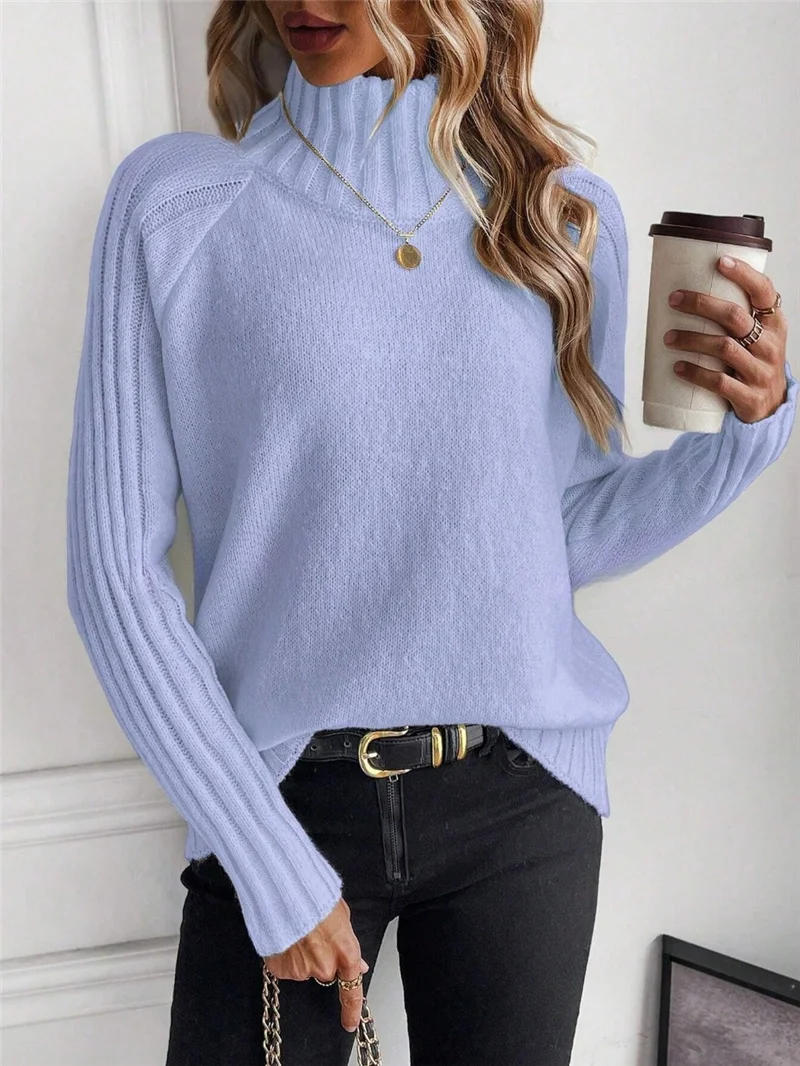 Athvotar Athvotar Women's Clothing Pure Color Buffet With Long-Sleeved Sweater Autumn And Winter High Collar Top