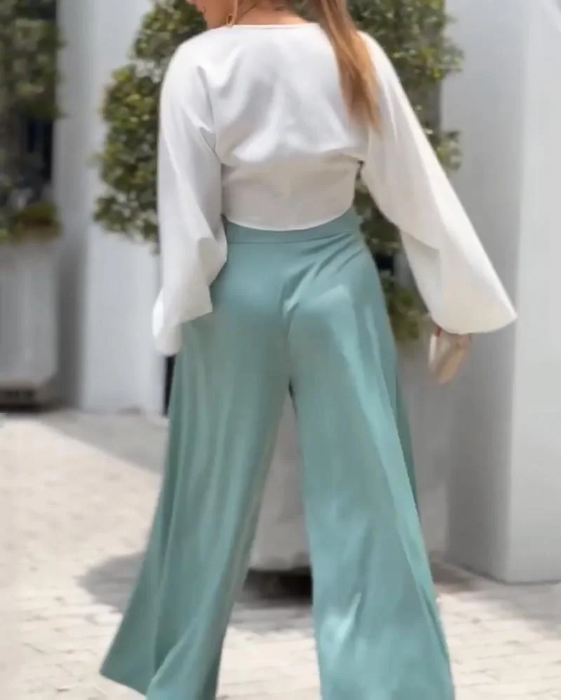 LOOSE SOLID COLOR TWO-PIECE SUIT