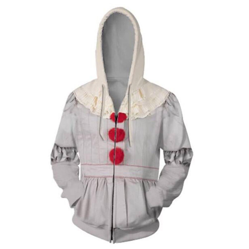 Pennywise 2019 IT Film Es: Kapitel 2 The Clown Hoodie Pullover mit Kaputze Jacke mit Reißverschluss Erwachsene 3D Druck