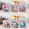 6PCS Diamond Painting Easter Egg Greeting Card Kit for Birthdays Thanksgiving & Special Occasion