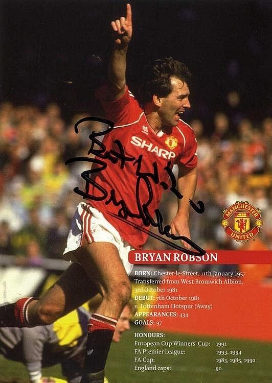 BRYAN ROBSON Signed Photo Poster paintinggraph - Manchester United & England - Preprint