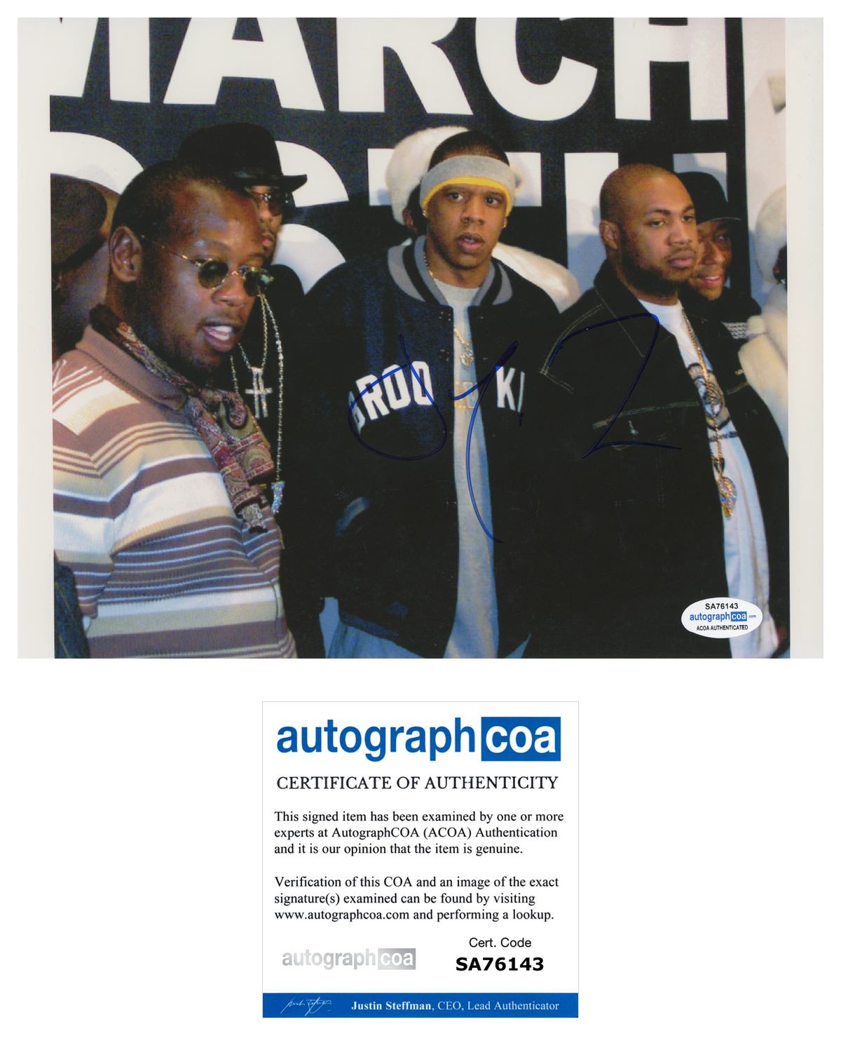 Jay-Z Signed Autographed 8x10 Photo Poster painting Hip Hop Rapper ACOA COA