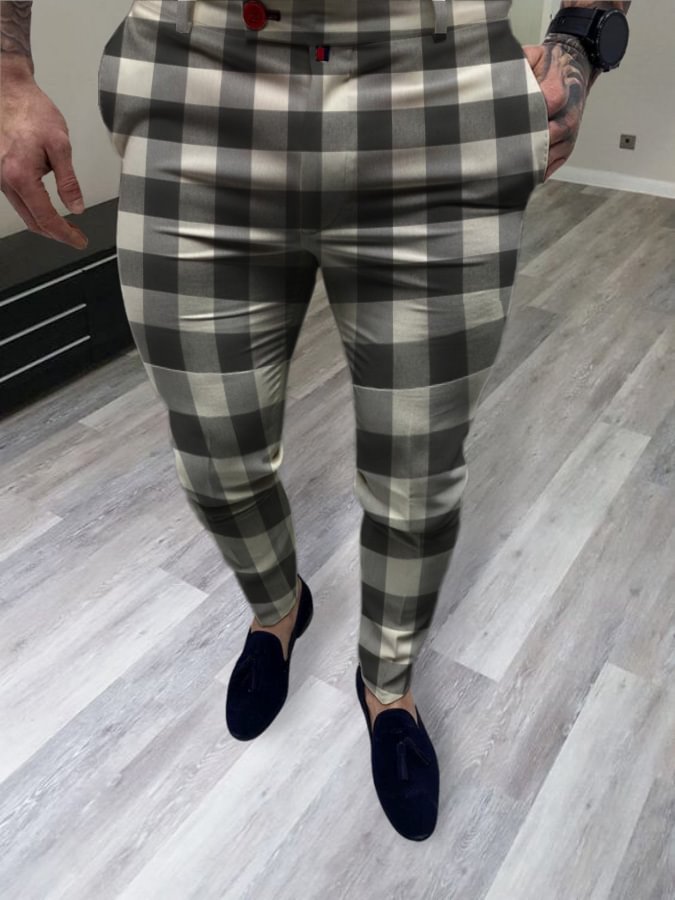 Men's Casual Check Pants