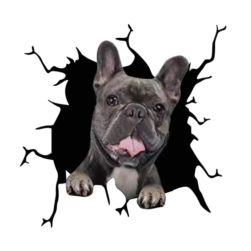 Electrostatic Glass Film Simulation Funny Car Window Sticker Dog Creative Broken Car Decorative Window Painting Waterproof